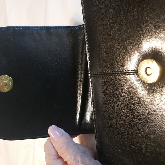 VINTAGE JASMIN Genuine Leather Clutch w/shoulder straps, Perfect Shape - Picture 5 of 9